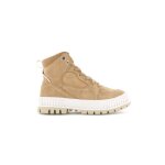 Basket femme - palladium - pallashock hi snk - cuir - marron - lacets
