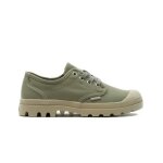 Baskets femme - palladium - pampa oxford - vert - lacets - plat