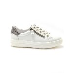 Baskets femme p�diconfort - pediconfort - confortable et styl�e - blanc - cuir - large talon - zip