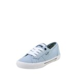 Baskets femme - pepe jeans - ref 56296 515 - fermeture lacets - textile - bleu