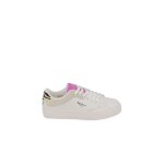 Baskets femme - pepe jeans - adams ari blanc - lacets - empi�cements multicolors