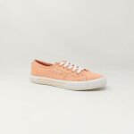 Basket femme - pepe jeans - brady - toile - orange - lacets