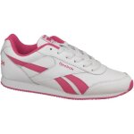 Baskets femme - reebok - royal cl jogger 2 v70489 - cuir - blanc et rose - lacets