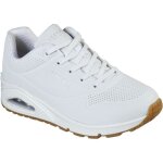 Baskets femme - skechers - uno stand on air - cuir - blanc - lacets