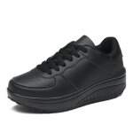 Baskets femme sneakers mi - saison chaussure de sport exterieur - noir - insfity - plat - lacets
