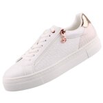 Baskets femme tamaris - blanc - synthtique - compens - zip