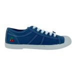 Baskets femme - le temps des cerises - basket basic 02 topaz - textile - lacets - bleu