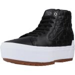 Basket femme - vans - 110829 noir - semelle gomme - ext�rieur peau - vulcanis�