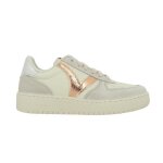 Baskets femme - victoria - 1258222 - talon plat - cuir - lacets - beige