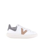 Baskets femme victoria milan - beige - effet cuir - semelle paisse - courbe