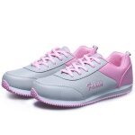 Baskets femme vintage compens�es kianii - rose - tige midi - l�g�res