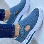 Baskets femme - vitata - plateforme - bleu - adulte - lacets