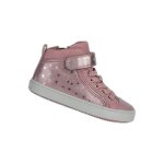 Baskets fille geox kalispera - dk pink - montante - a lacets - rond