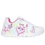 Baskets fille - skechers - uno lite - blanc - compens - lacets