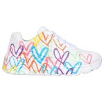 Baskets fille skechers uno lite spread the love - blanc / multicolore - enfant - lacets - plat