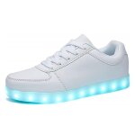 Basket - funmoon - blanc mode 11 chaussures led - mixte - synth�tique - lacets