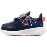 Baskets garon adidas marvel tensaur run - bleu - spiderman - scratchs - semelle en caoutchouc