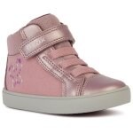 Basket geox b gisli girl b pour bb fille - rose fonc - lacets - effet cuir nacr