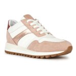 Basket geox femme d tabelya - nude white - taille 36 - lacets - plat - blanc
