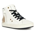 Baskets geox j kalispera girl pour fille - light ivory / platinum - lacets - sneaker mi - montante respirante ...