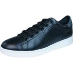 Geox d jaysen - baskets femme en cuir noir � lacets semelle plate