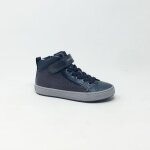 Baskets geox kalispera pour enfant - gris - cuir - lacets