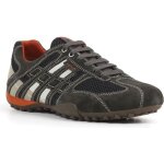 Basket geox u snake k - homme - gris fonc / blanc cass - cuir / textile - lacets