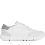 Baskets geox u45ffb 04311 c1236 blanc homme - lacets - plat - cuir