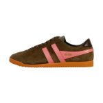 Basket - gola - bullet pearl - kaki / rose coral / marron sombre - cuir - femme Basket - gola - bullet pearl - kaki / rose coral / marron sombre - cuir - femme