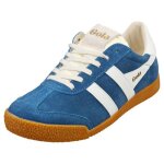 Baskets - gola - elan - femme - daim et cuir - lacets - bleu blanc