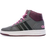 Baskets grises fille adidas hoops mid 2. 0 k - adidas - synthtique - grey - blanc - fille - enfant - ...