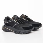 Basket guess femme micola running noir cuir