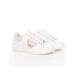 Basket - guess - homme - red logo triangle - blanc - cuir