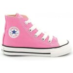 Basket haute en toile rose pour enfant - converse - chuck taylor all star
