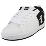 Baskets homme dc shoes court graffik en cuir blanc noir avec lacets Baskets homme dc shoes court graffik en cuir blanc noir avec lacets