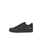 Baskets homme - ecco - cuir noir - lacets - plat