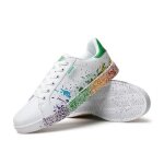 Baskets homme femme mixte funmoon - chaussures skate - vert - lacets - textile