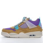 Baskets homme femme union x air - jordan 4 retro desert moss dj5718 - 300 - violet - cuir - lacets Baskets homme femme union x air - jordan 4 retro desert moss dj5718 - 300 - violet - cuir - lacets