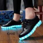 Baskets hommes funmoon - noir - chaussures led usb rechargeable