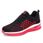 Baskets pour hommes de grande taille r�tro noir et rouge couleur de contraste unique chaussures de sport ...