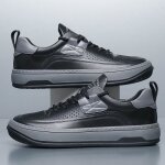 Baskets homme insfity - respirant en cuir plat - chaussure de skate antidérapage - noir Baskets homme insfity - respirant en cuir plat - chaussure de skate antidérapage - noir