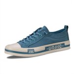 Baskets homme - insfity - plat couleur unie - toile aéré - casual - antidérapage confortable - bleu Baskets homme - insfity - plat couleur unie - toile aéré - casual - antidérapage confortable - bleu