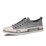 Baskets homme - insfity - plat couleur unie - toile a�r� - casual - antid�rapage confortable - gris