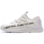 Baskets homme kaporal dofino - blanc - tige textile - fermeture  lacets