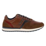 Baskets homme - redskins - cuir - lacets plats - marron cognac