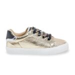 Basket kaporal severine - femme - jaune - lacets - synthtique - plat