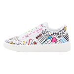 Basket  lacets - desigual - fancy lettering - femme - blanc / multi