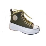 Basket  lacets montante kaporal christy - femme - kaporal - blanc - rond - lacets - talon compens