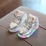 Baskets led pour enfants filles chaussures de princesse lumineuses remycoo - argent - style princess ...