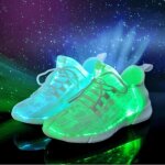 Baskets lumineuses - ecelen - blanc - mixte - led clignotant - tailles 25 - 46